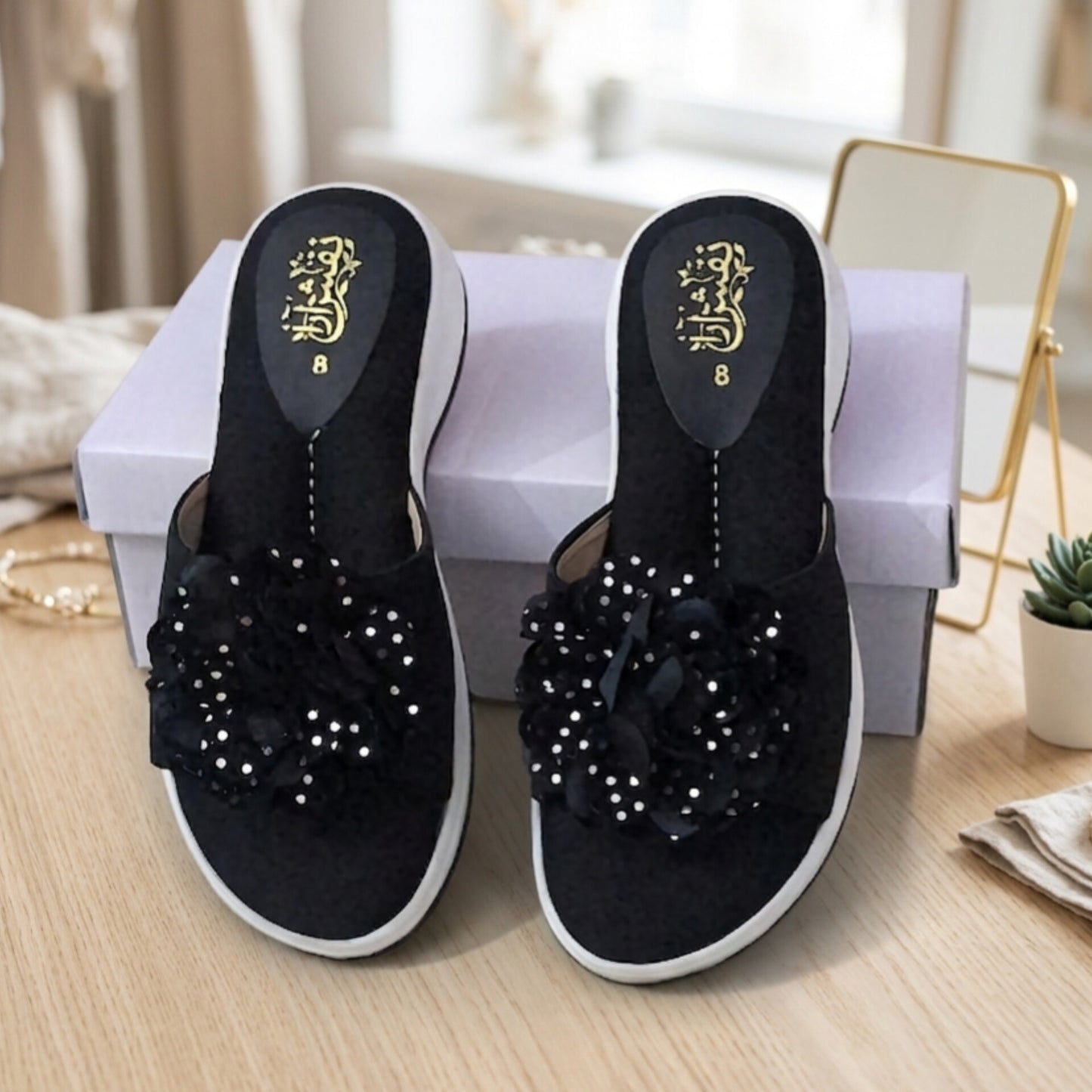 Garnet Petal Slides Wedge